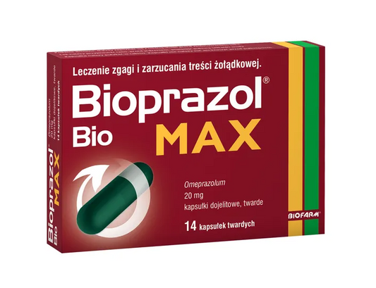 Bioprazol Bio Max, 20 mg, kapsułki dojelitowe twarde, 14 szt.